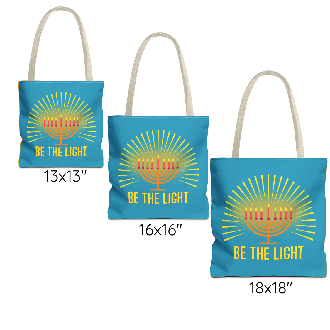 Be the Light! Turquoise Tote Bag