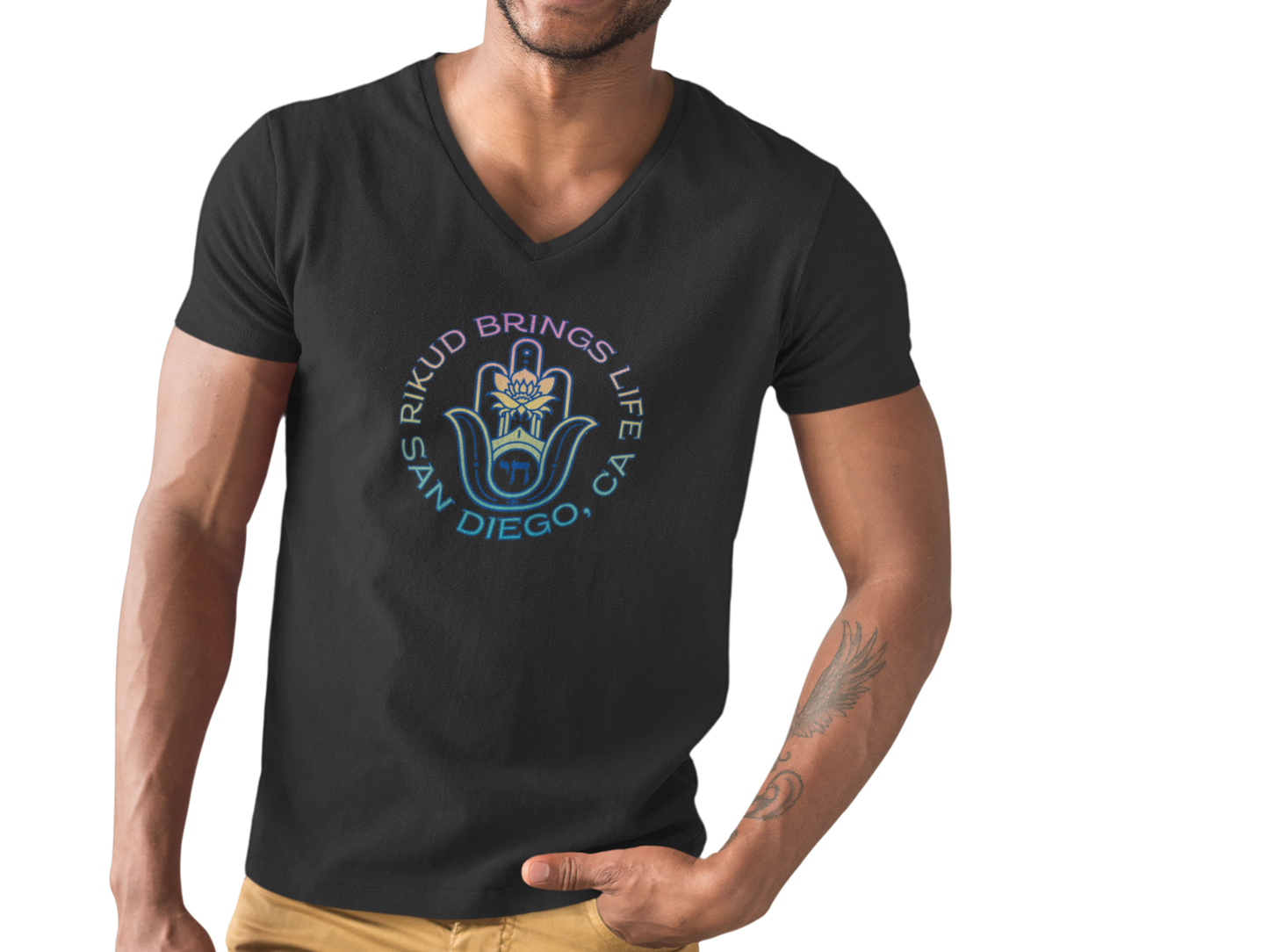 Rikud Brings Life San Diego - Unisex V-Neck Tee