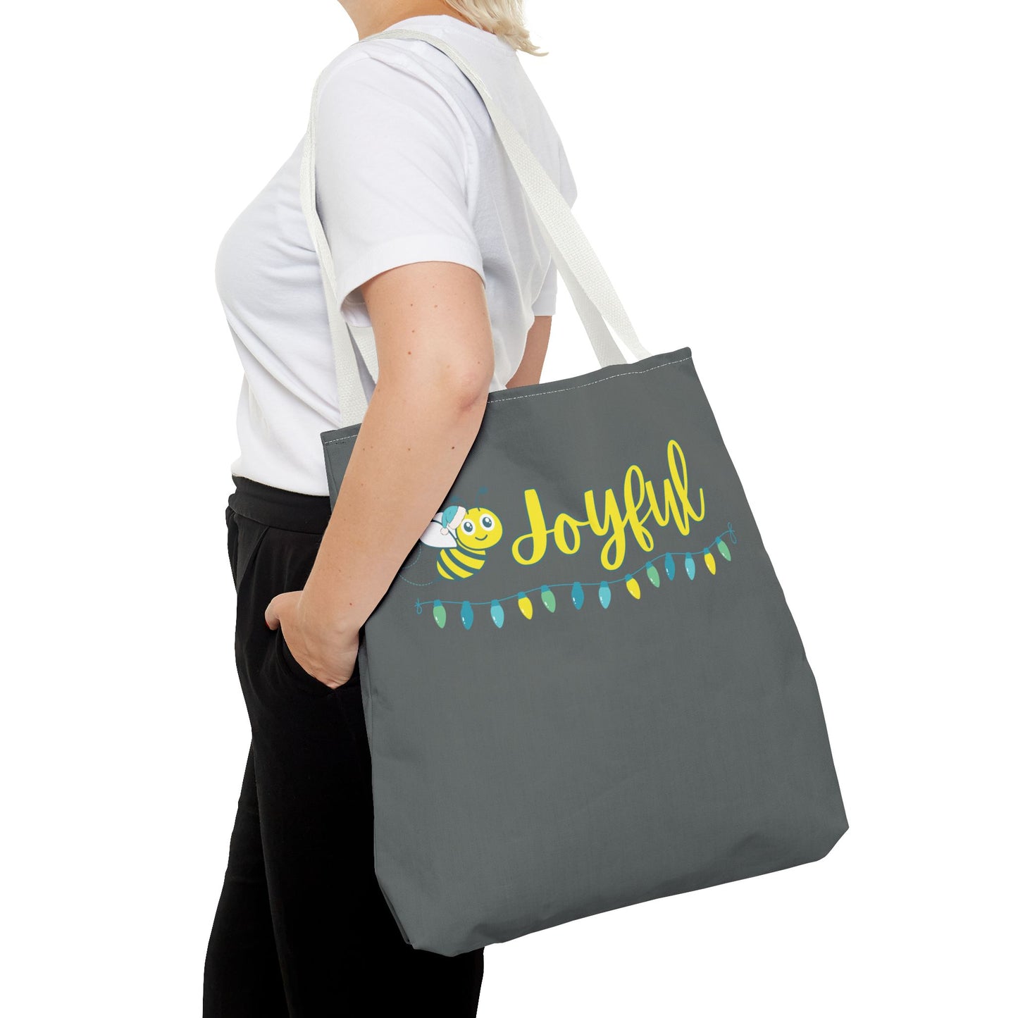 Bee Joyful! Grey Tote Bag