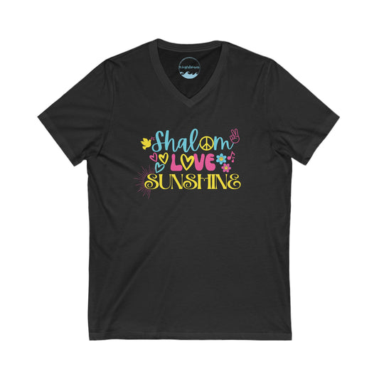 Shalom Love & Sunshine! Unisex V-Neck Tee