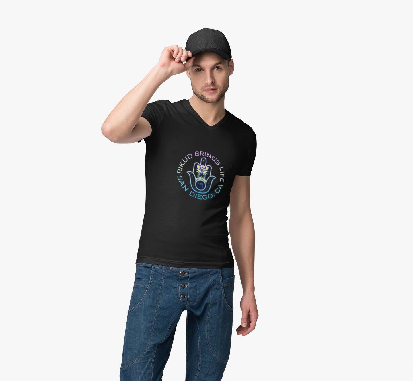 Rikud Brings Life San Diego - Unisex V-Neck Tee