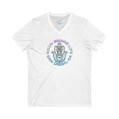 Rikud Brings Life San Diego - Unisex V-Neck Tee
